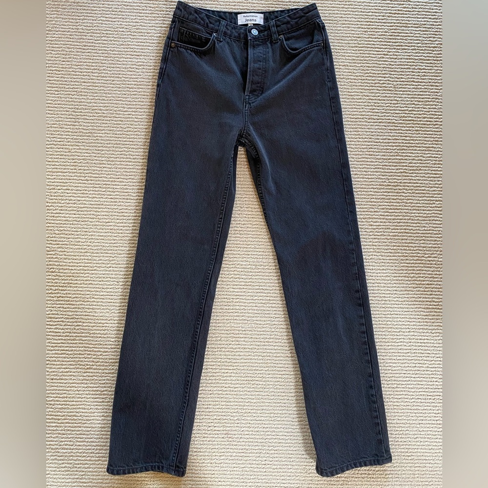 Cynthia high rise straight long jeans